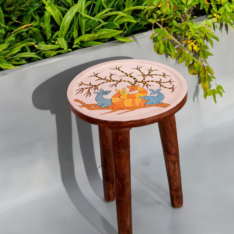 hand-painted-gond-art-deer-and-tree-stool-5